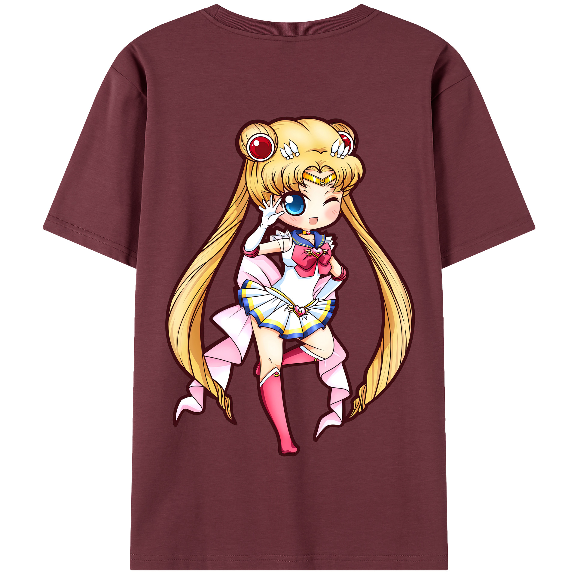 （画像用） 美少女戦士セーラームーン 月野 うさぎ つきの うさぎ Sailor Moon Tsukino Usagi 綿100％半袖Tシャツ（背面プリント）
